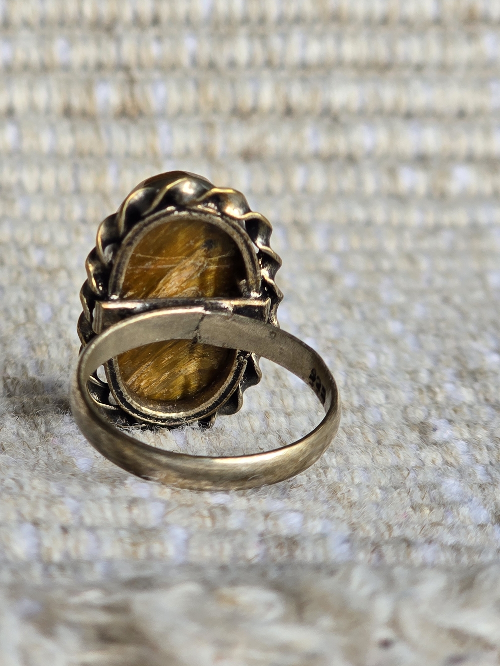Vintage Sterling Silver Tiger's Eye Ring - Picture 4 of 5